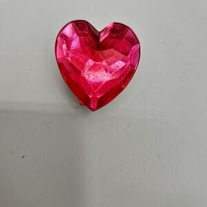 Button Covers Red and Blue Rhinestone Hearts 6 each